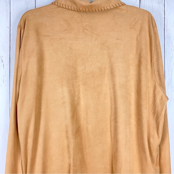 Jessica Holbrook Women Maxi Skirt Set Size L Camel Brown Butter Suede Outfit 2PC - Picture 4 of 13